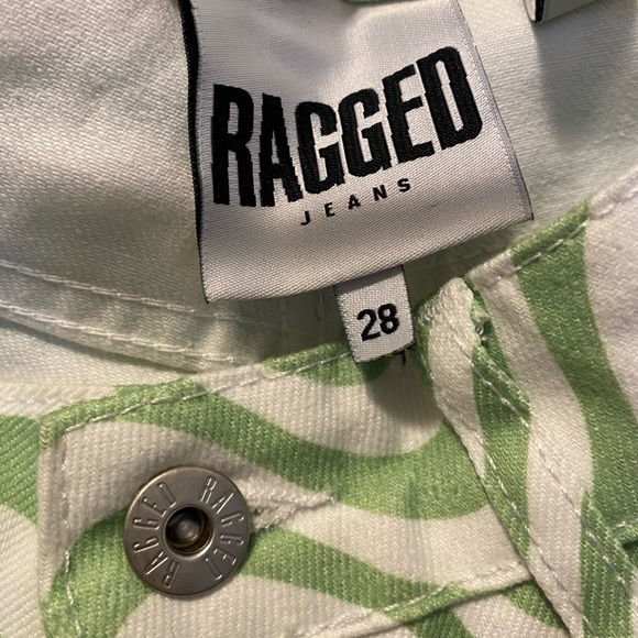 Ragged Wave Jean - White and Lime - Picture 3 of 3